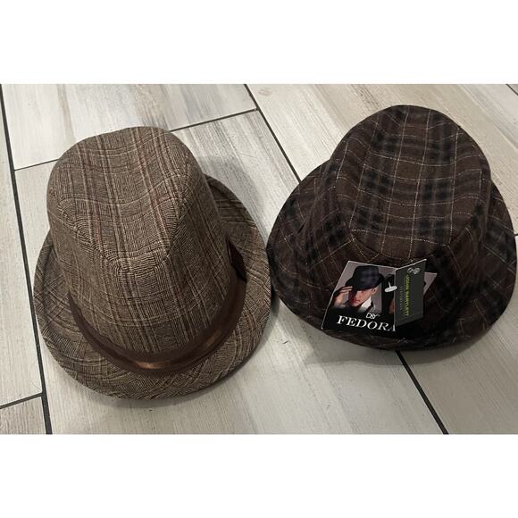 Designer Collection USA Other - Lot of 2 John Bartlett Fedora Men’s bucket hat Color Brown One Size NWT